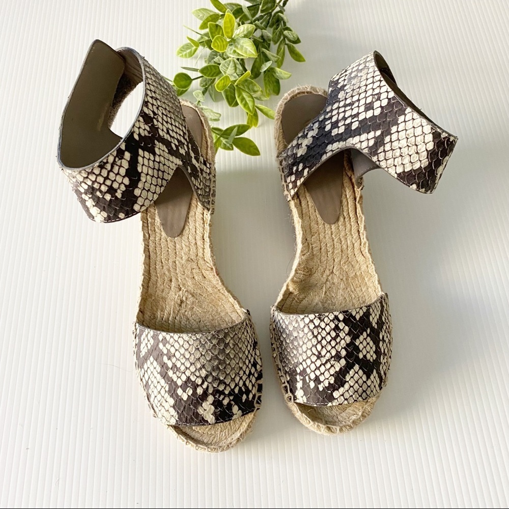Vince-Sophie Python-Print Leather Espadrille Wedge - image 6